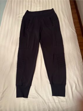 Athleta Black Moto-Detail Jogger Pants